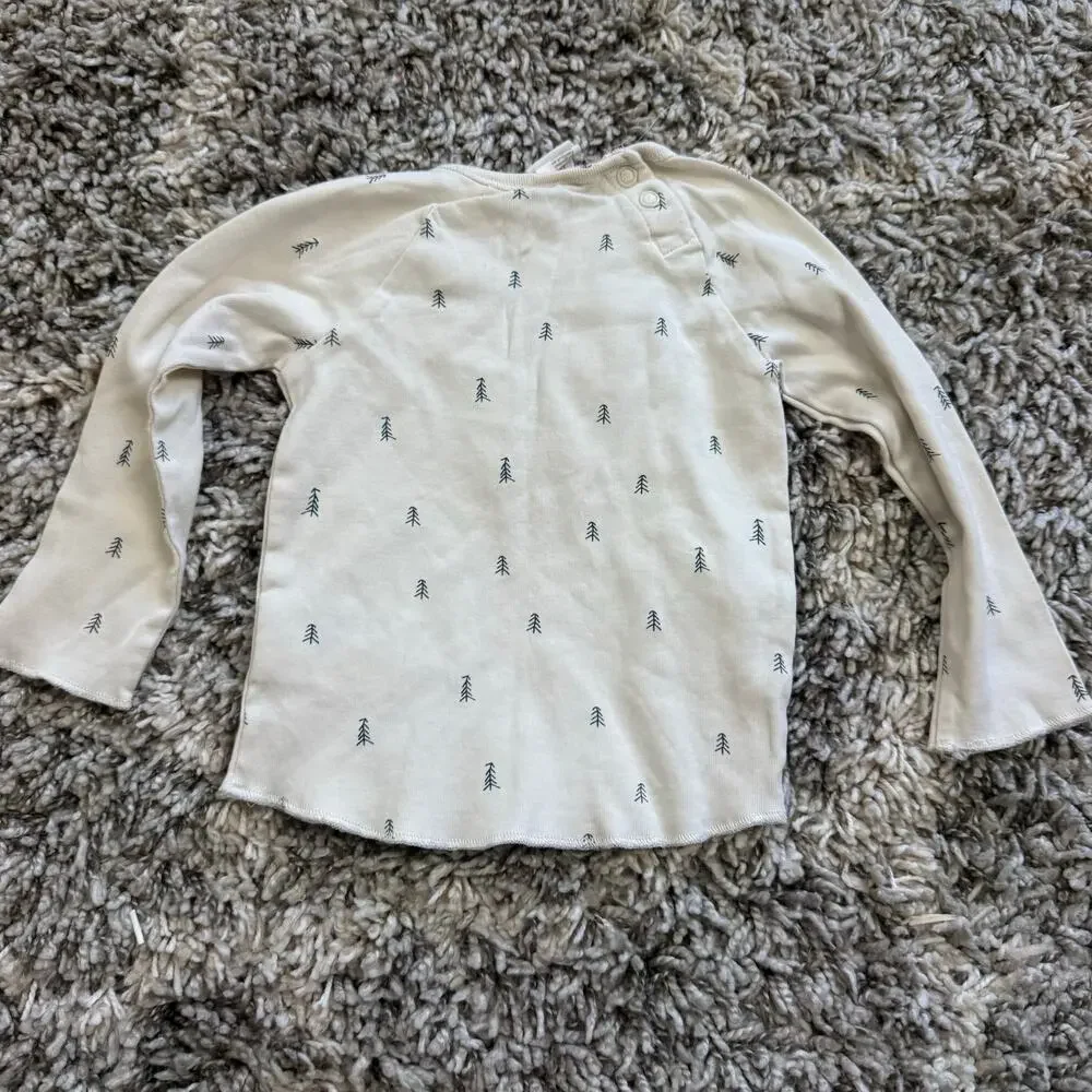 H&M Organic Cotton Tree Print Outfit Pants Top PJs Baby Boy 9-12 Months Pajamas